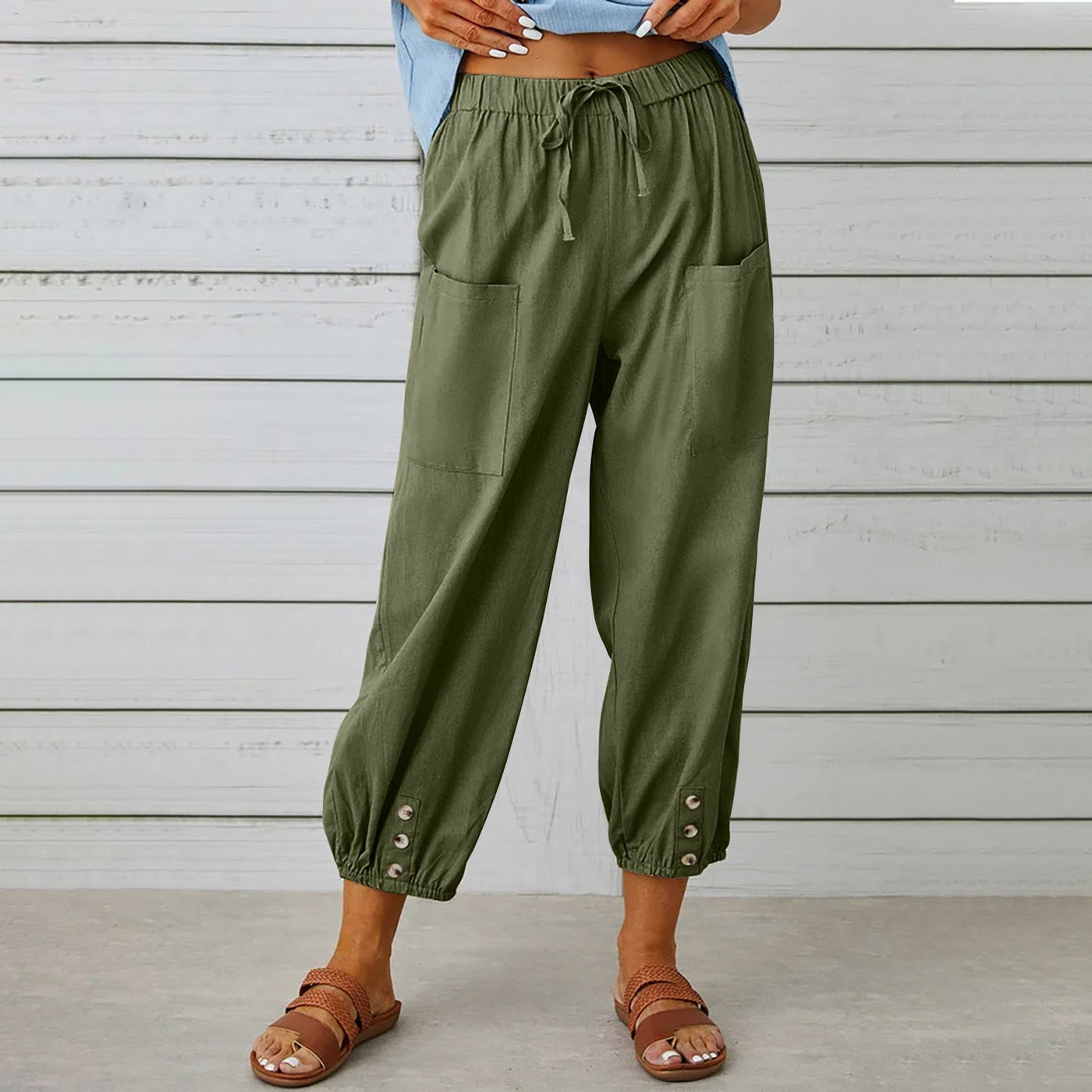 Cotton Linen Drawstring Trousers Seasia