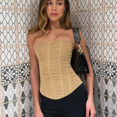 Mesh Corset Tube Top Seasia