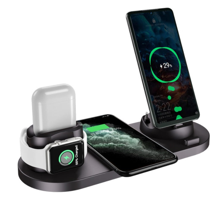 6-in-1 Wireless Charger for iPhone & More – Fast Charging Pad & Dock Station Seasia
