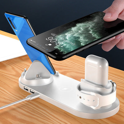 6-in-1 Wireless Charger for iPhone & More – Fast Charging Pad & Dock Station Seasia