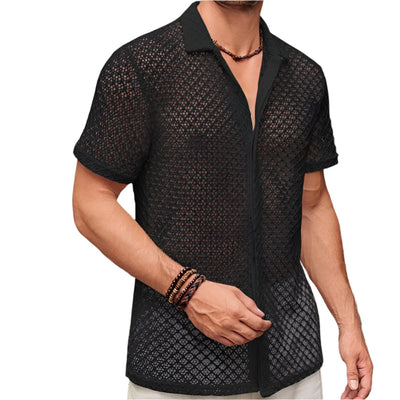 Men’s Summer Mesh Lapel Shirt Seasia