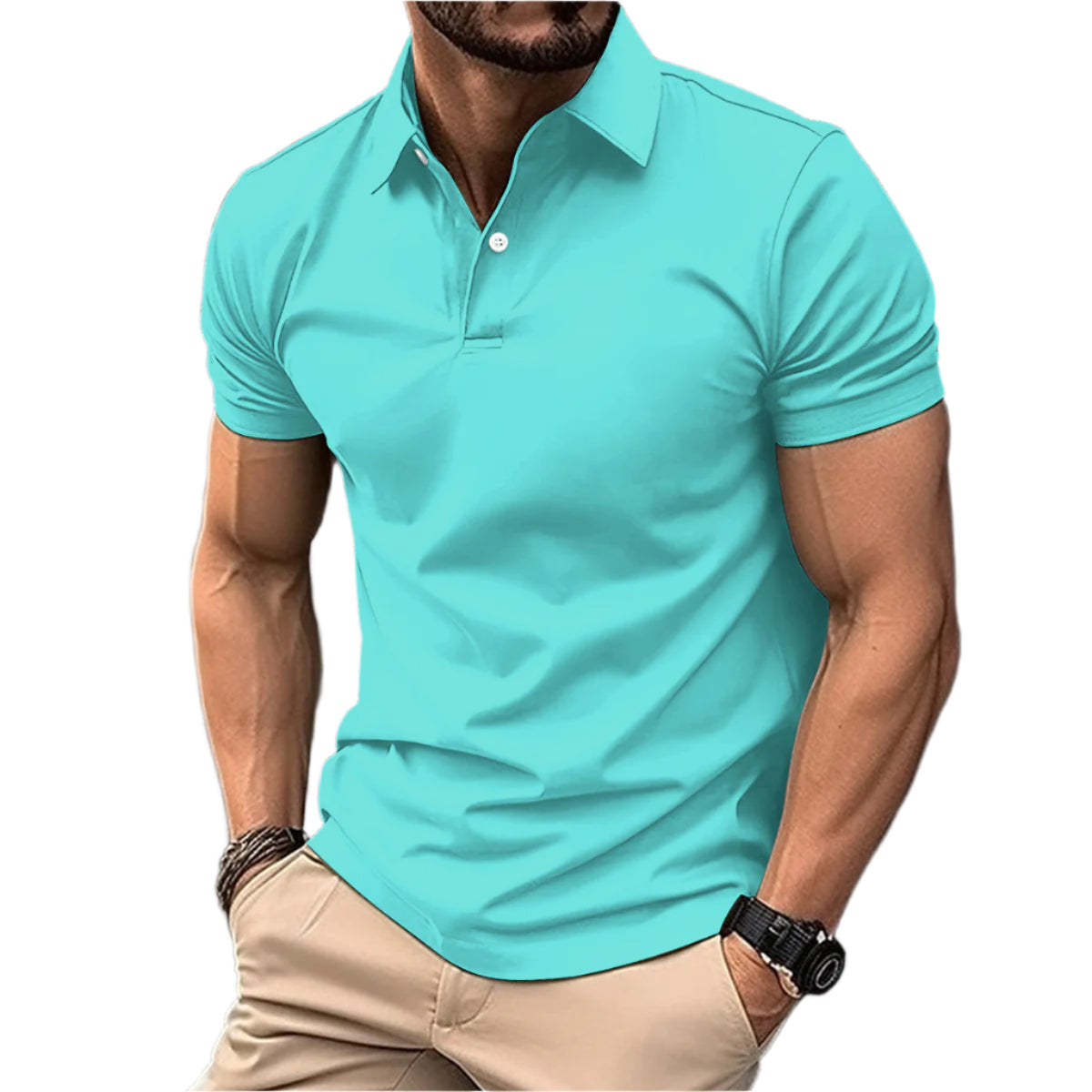 Men Summer Solid Polo Shirt Seasia