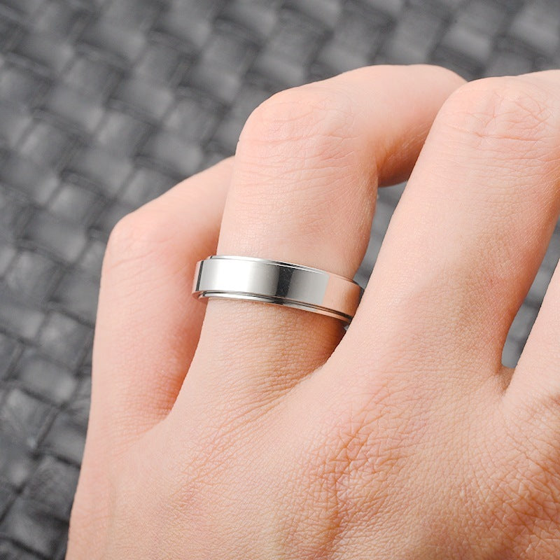 Moon & Stars Spinner Ring – Anti-Anxiety Stainless Steel Band Seasia