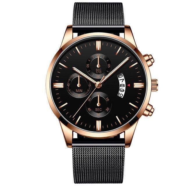 Men’s Luxury Mesh Band Quartz Watch Seasia
