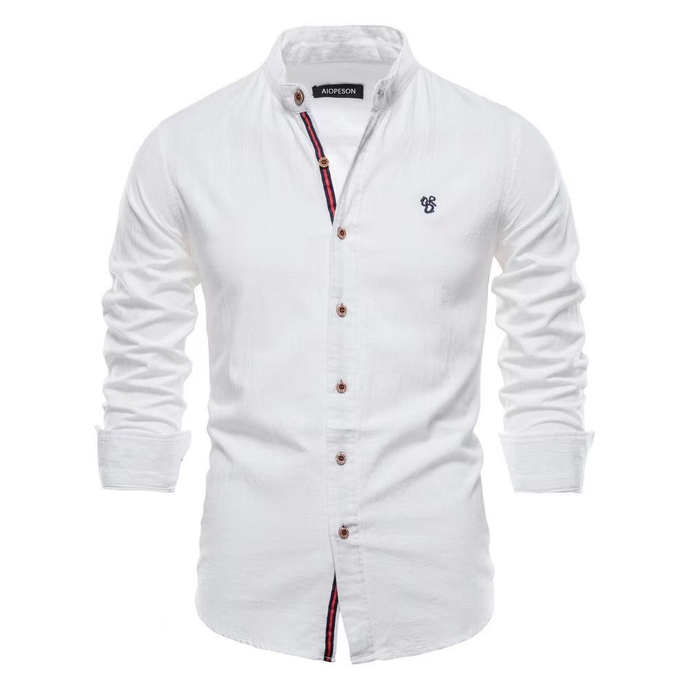 Men’s Cotton & Linen Henley Shirt Seasia