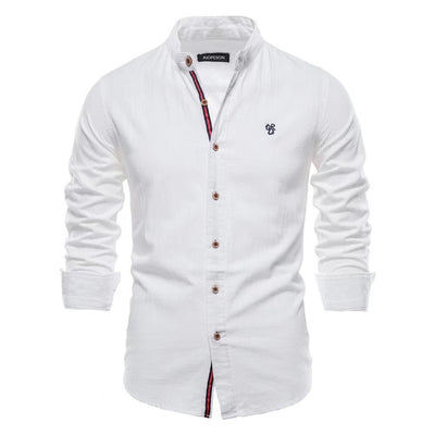Men’s Cotton & Linen Henley Shirt Seasia