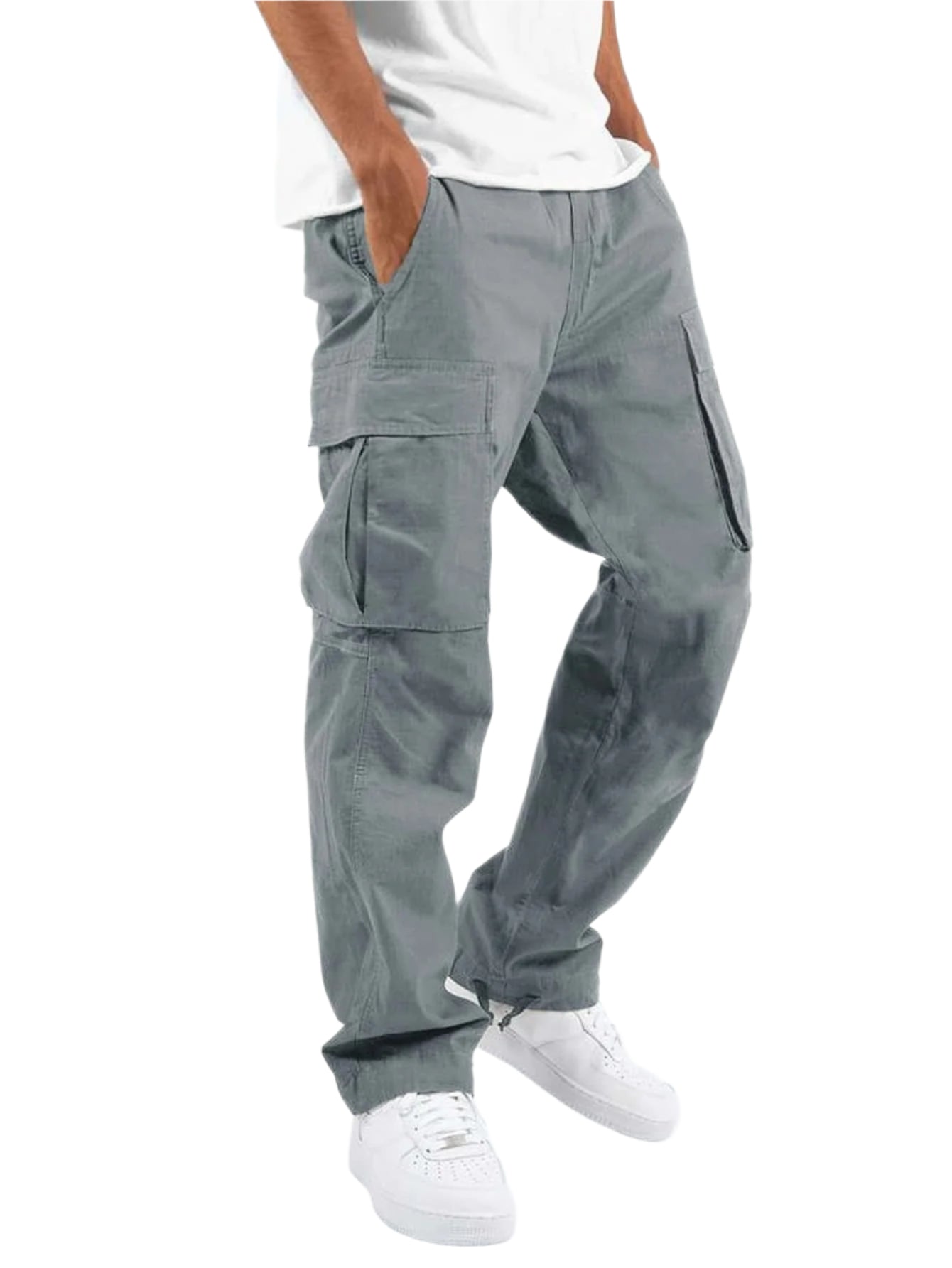Men's Workwear Drawstring Multi-Pocket Casual Pants Seasia