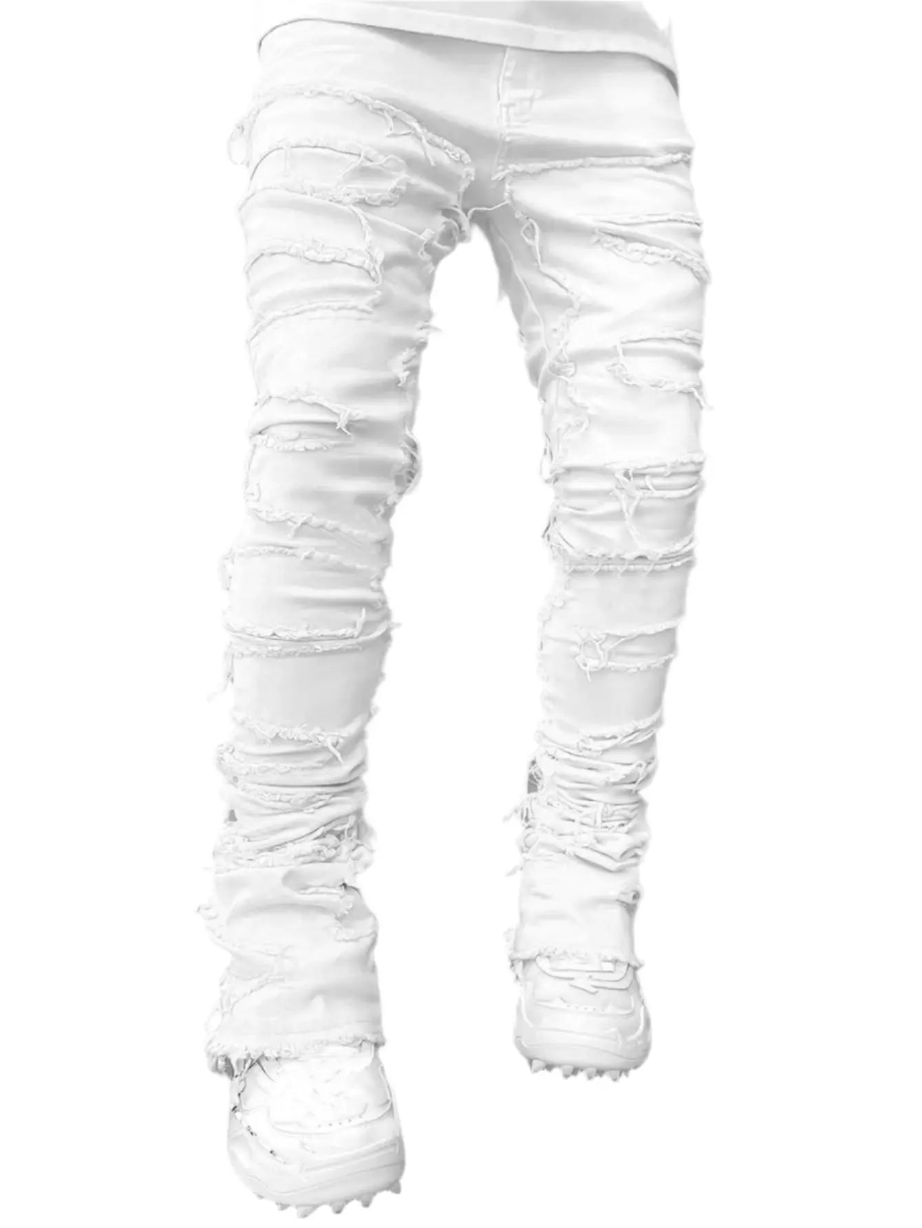 Men’s Patched Tight-Fit Stacked Jeans Seasia