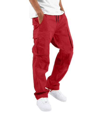 Men's Workwear Drawstring Multi-Pocket Casual Pants Seasia