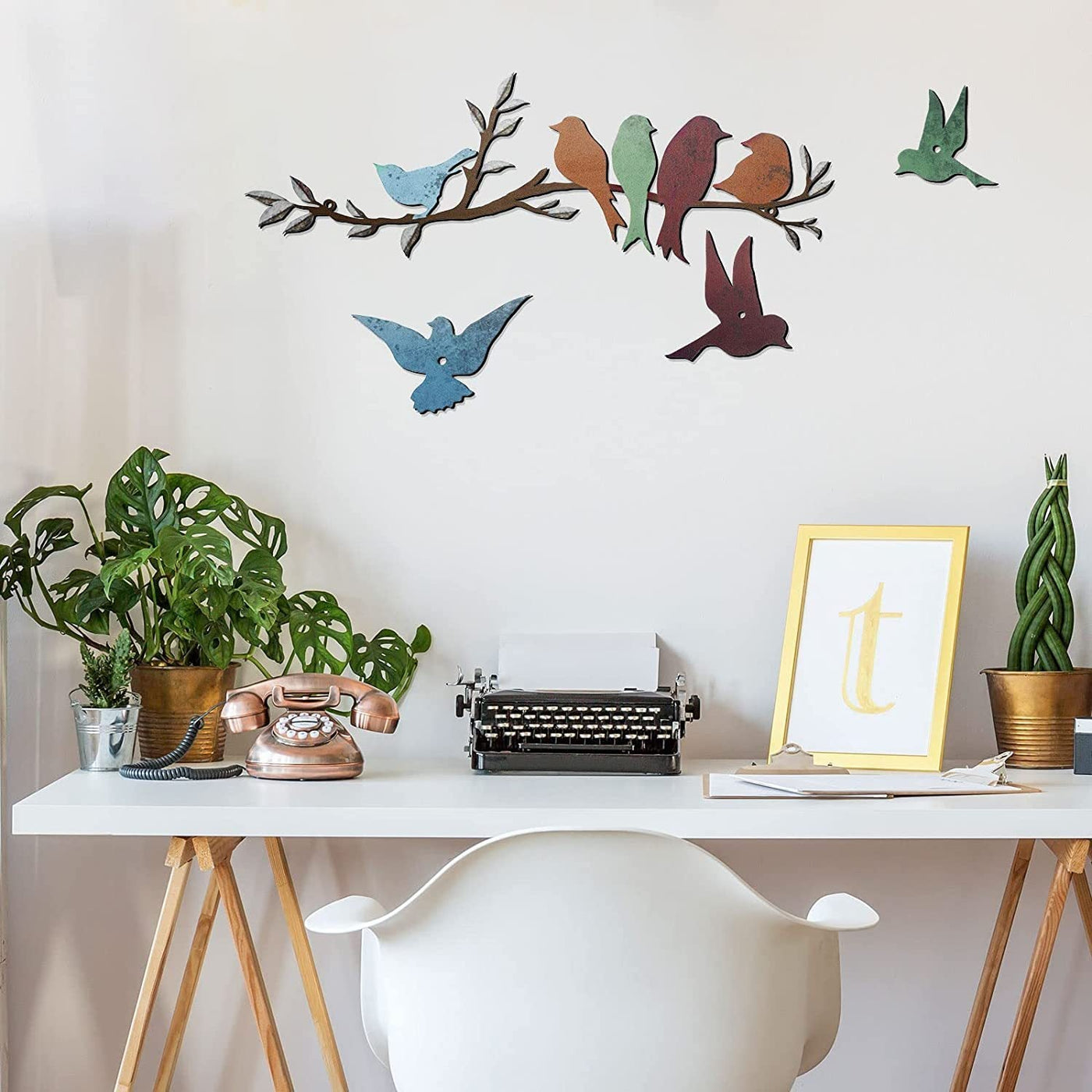 Bird on Branch Iron Wall Art – Rustic Nature-Inspired Hanging Decor Seasia