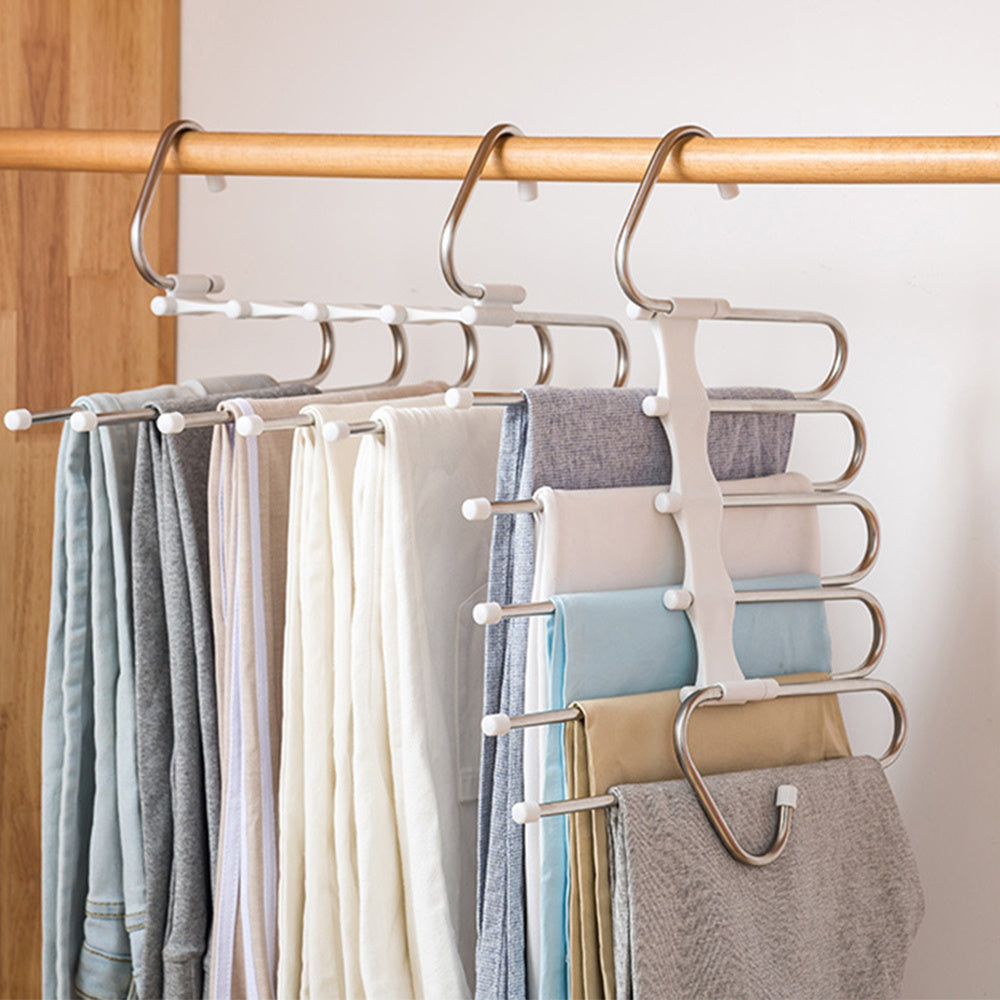 5-in-1 Multi-Functional Stainless Steel Wardrobe Hanger Seasia