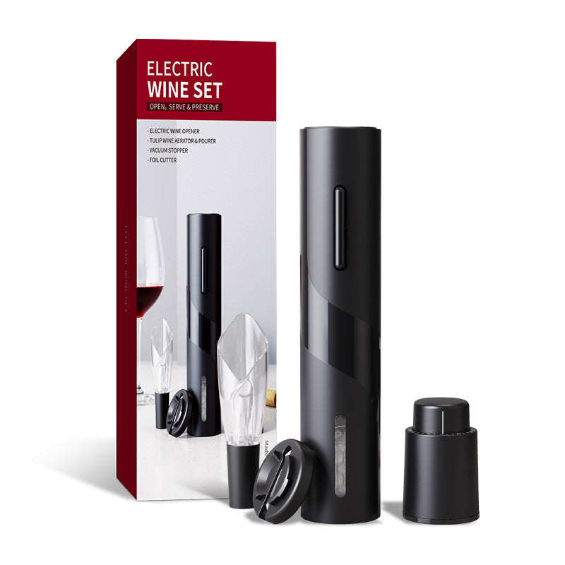 USB Rechargeable Electric Wine Bottle Opener Set – With Foil Cutter & Pourer Seasia