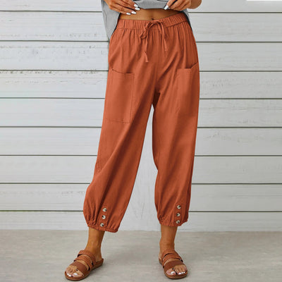 Cotton Linen Drawstring Trousers Seasia