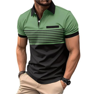 Men’s Casual Striped Shirt with Chest Pocket Seasia