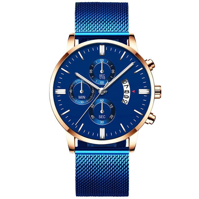 Men’s Luxury Mesh Band Quartz Watch Seasia