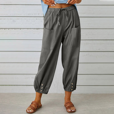 Cotton Linen Drawstring Trousers Seasia