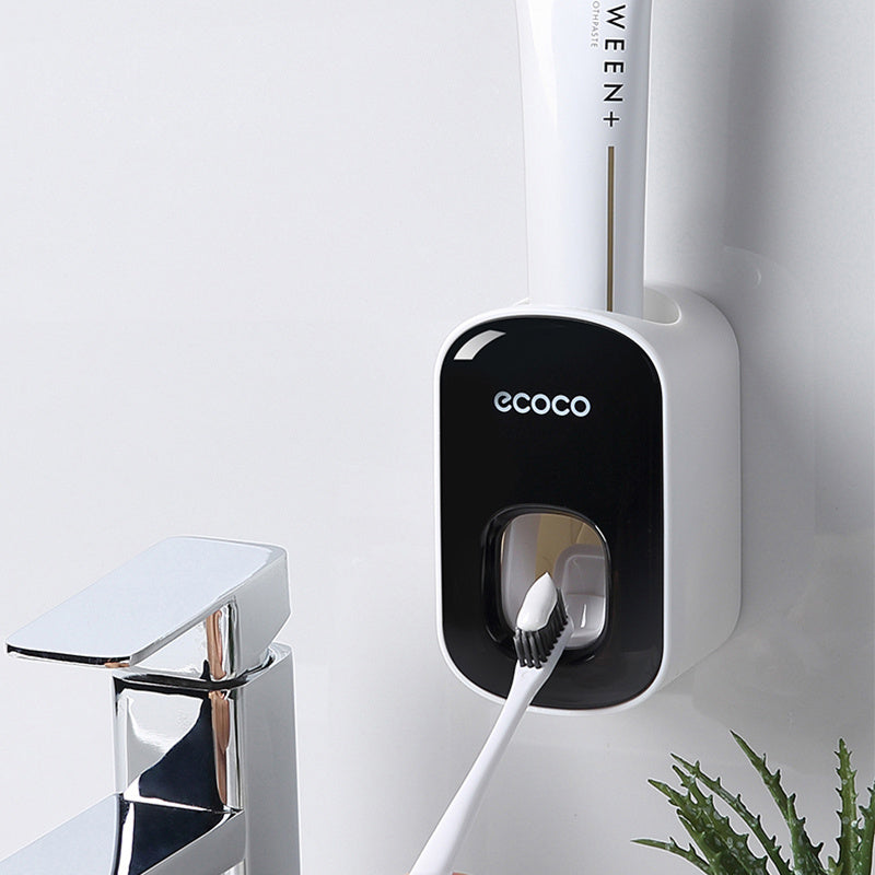 Wall-Mounted Toothpaste Dispenser & Toothbrush Holder Set Seasia