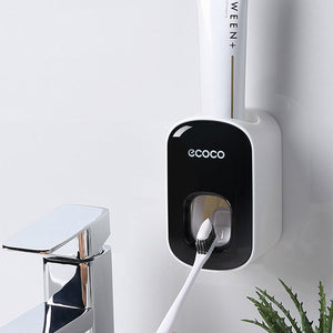 Wall-Mounted Toothpaste Dispenser & Toothbrush Holder Set Seasia