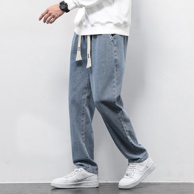 Men’s Loose Fit Drawstring Denim Trousers Seasia