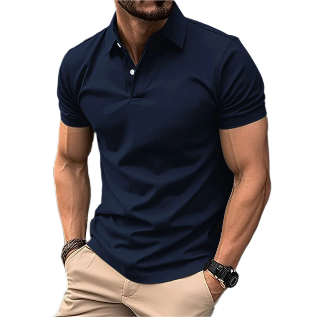 Men Summer Solid Polo Shirt Seasia