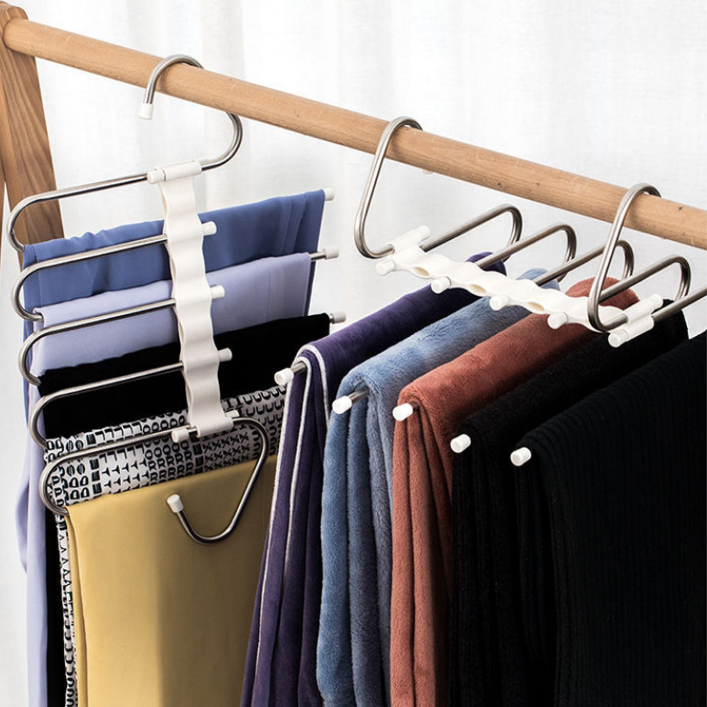 5-in-1 Multi-Functional Stainless Steel Wardrobe Hanger Seasia