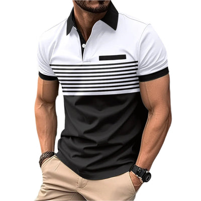 Men’s Casual Striped Shirt with Chest Pocket Seasia
