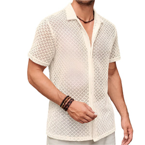 Men’s Summer Mesh Lapel Shirt Seasia