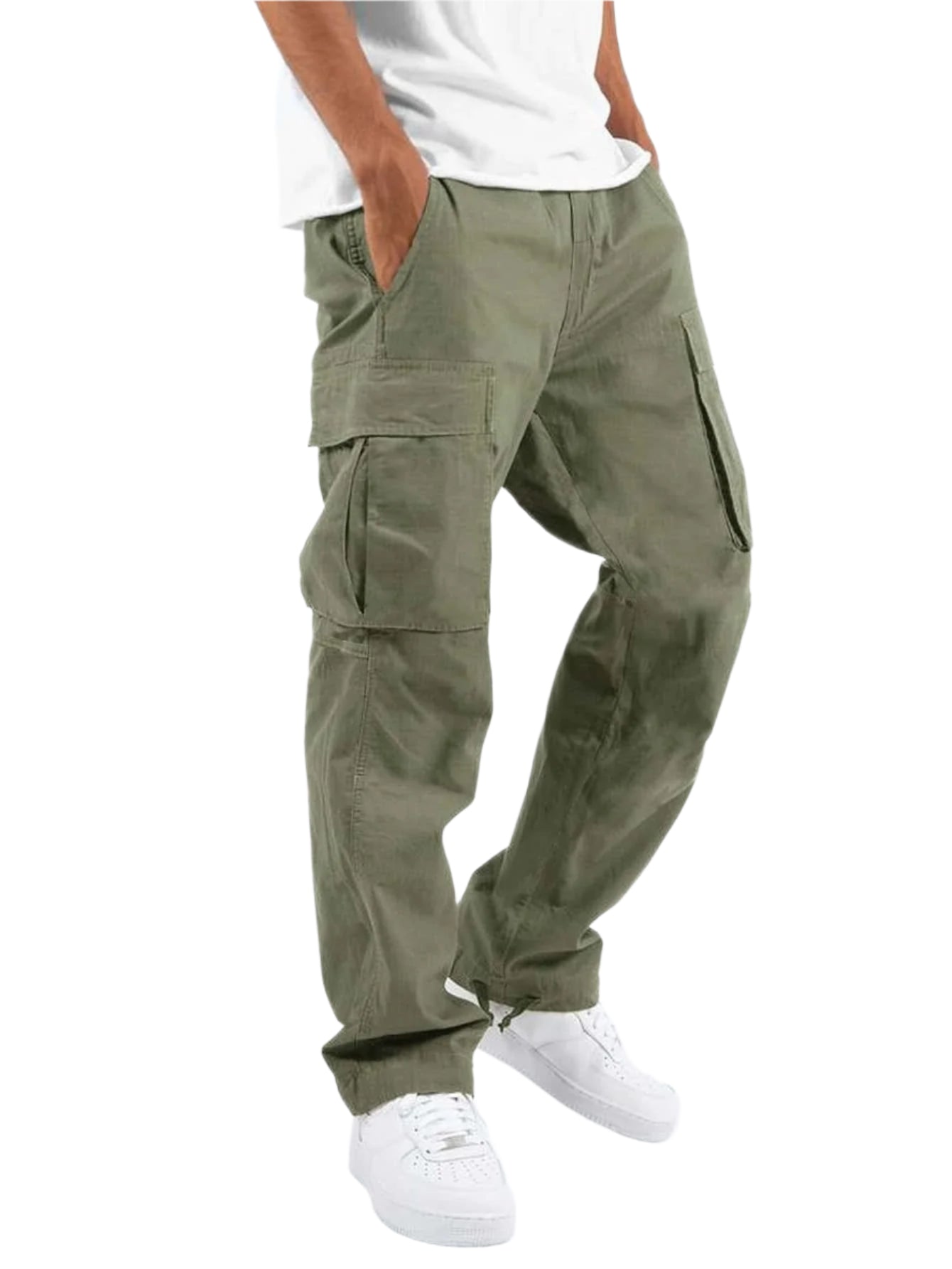 Men's Workwear Drawstring Multi-Pocket Casual Pants Seasia
