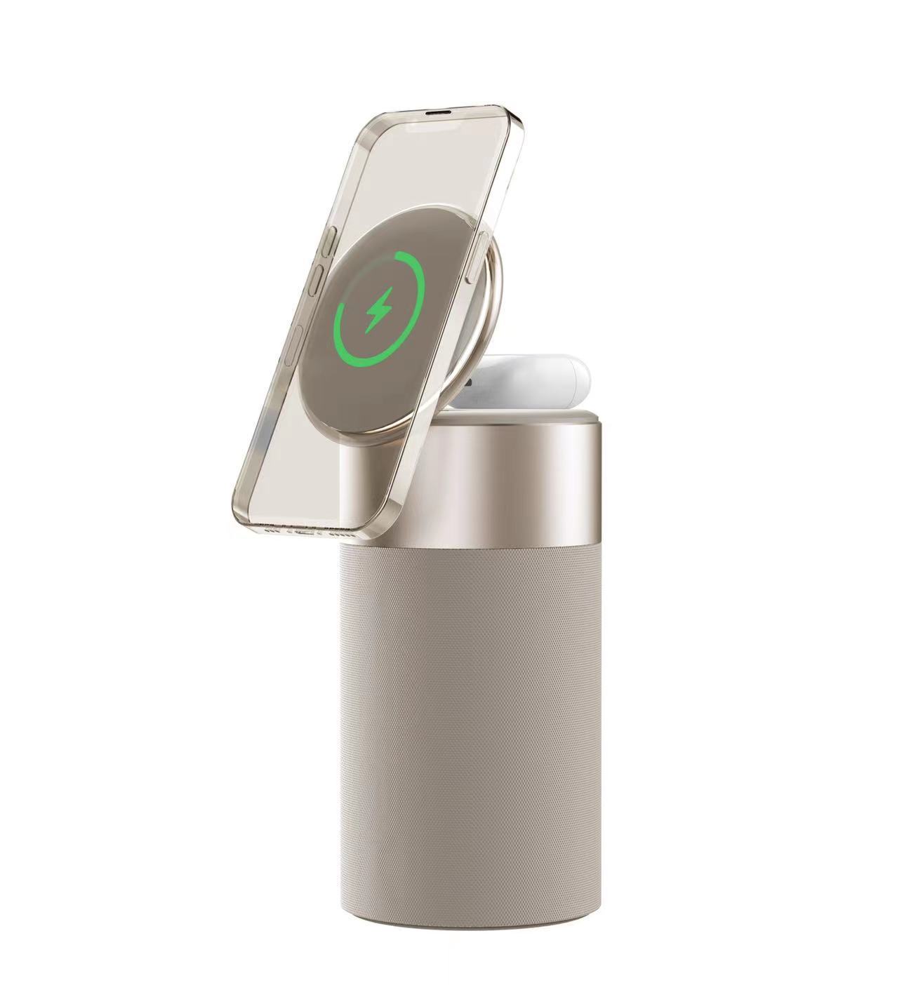 3-in-1 Wireless Charger with Bluetooth Speaker & Touch Lamp for iPhone & AirPods Seasia