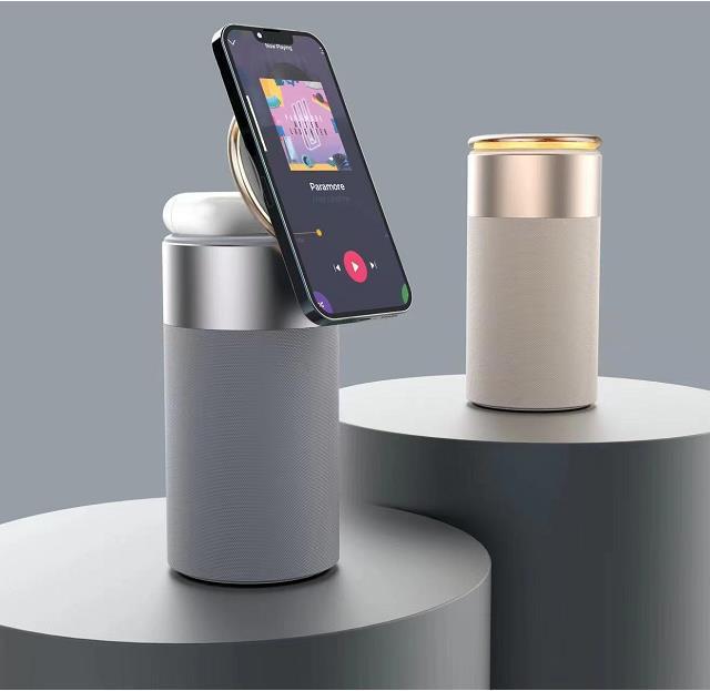 3-in-1 Wireless Charger with Bluetooth Speaker & Touch Lamp for iPhone & AirPods Seasia