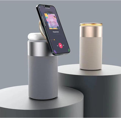 3-in-1 Wireless Charger with Bluetooth Speaker & Touch Lamp for iPhone & AirPods Seasia