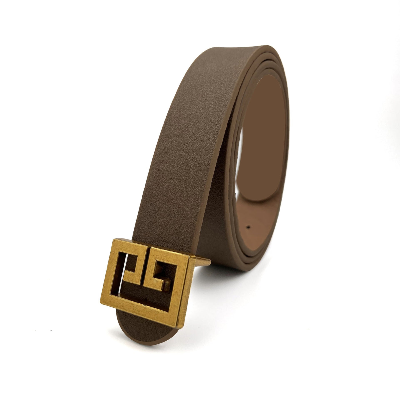 Bronze Buckle Faux Leather Belt Seasia