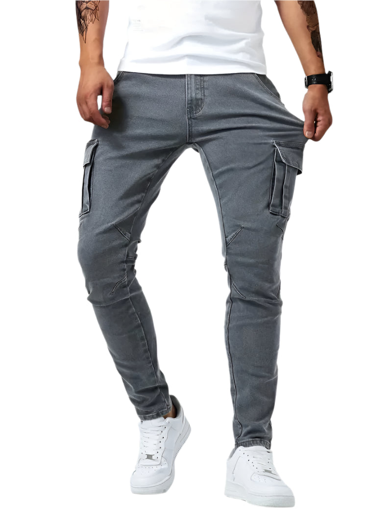 Men’s Multi-Pocket Denim Work Pants Seasia